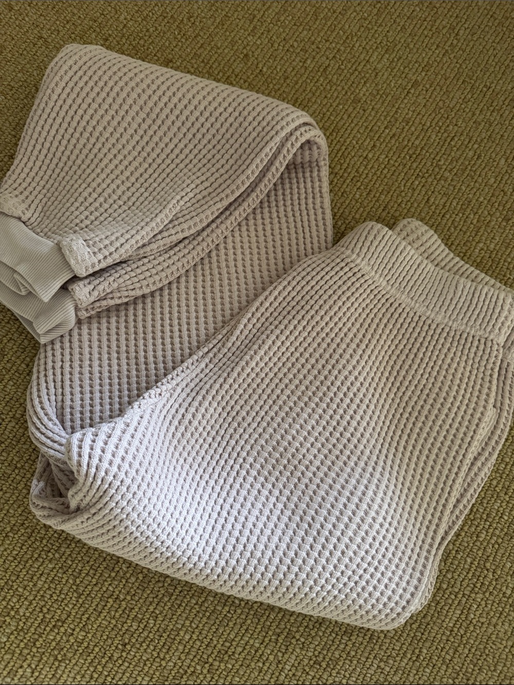 MATE the Label Waffle-Knit Track Pants in Light Lavender